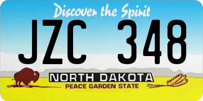 ND license plate JZC348