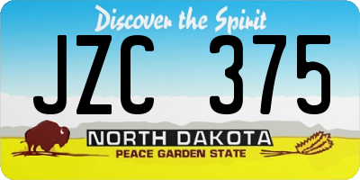 ND license plate JZC375