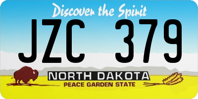 ND license plate JZC379