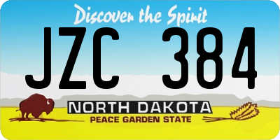 ND license plate JZC384