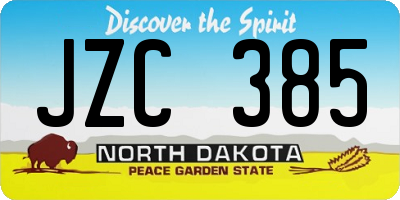 ND license plate JZC385