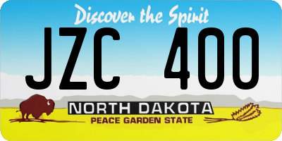 ND license plate JZC400
