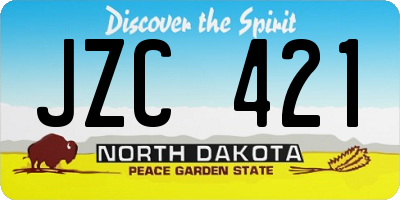 ND license plate JZC421