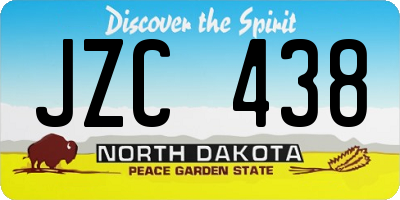 ND license plate JZC438