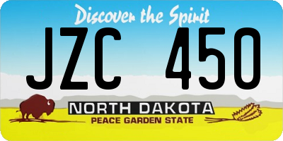 ND license plate JZC450