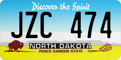 ND license plate JZC474