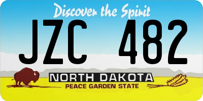 ND license plate JZC482