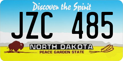ND license plate JZC485