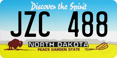 ND license plate JZC488