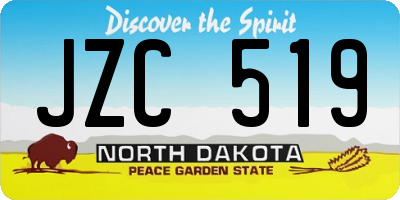 ND license plate JZC519
