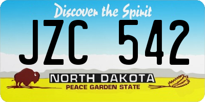 ND license plate JZC542