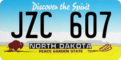 ND license plate JZC607