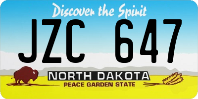 ND license plate JZC647
