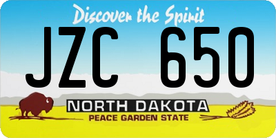 ND license plate JZC650