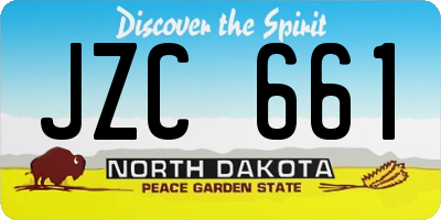 ND license plate JZC661