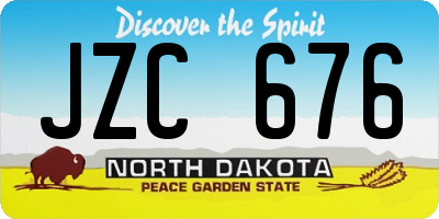 ND license plate JZC676