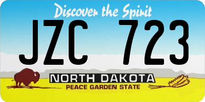 ND license plate JZC723