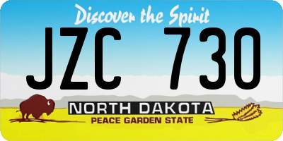 ND license plate JZC730