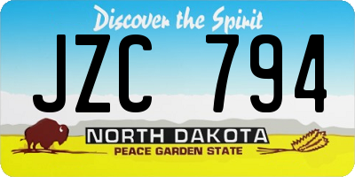 ND license plate JZC794