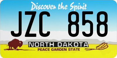 ND license plate JZC858