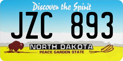 ND license plate JZC893