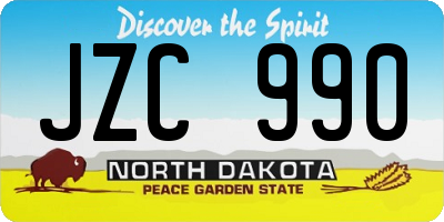 ND license plate JZC990