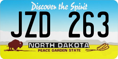 ND license plate JZD263