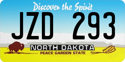 ND license plate JZD293