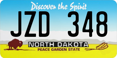 ND license plate JZD348