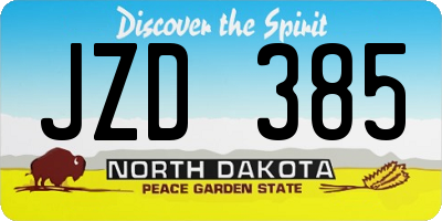 ND license plate JZD385