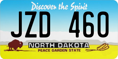 ND license plate JZD460