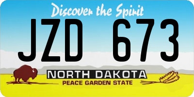 ND license plate JZD673