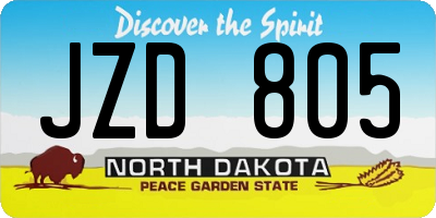 ND license plate JZD805