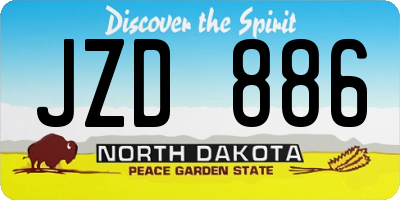 ND license plate JZD886