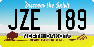 ND license plate JZE189