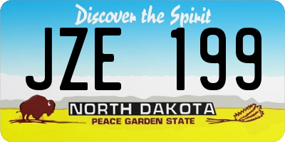 ND license plate JZE199