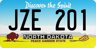 ND license plate JZE201