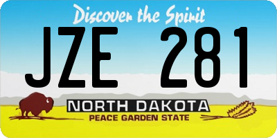ND license plate JZE281