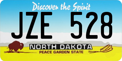 ND license plate JZE528