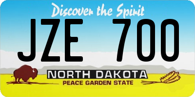 ND license plate JZE700