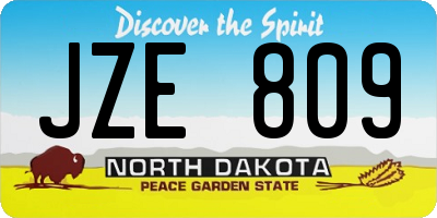ND license plate JZE809