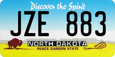 ND license plate JZE883