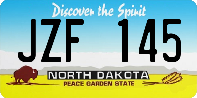 ND license plate JZF145