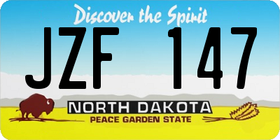 ND license plate JZF147