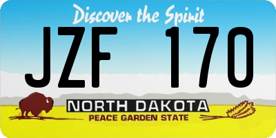 ND license plate JZF170