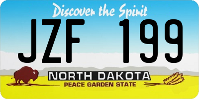 ND license plate JZF199