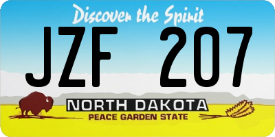 ND license plate JZF207