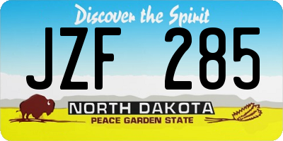 ND license plate JZF285