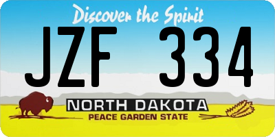 ND license plate JZF334
