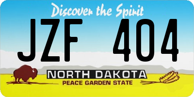 ND license plate JZF404